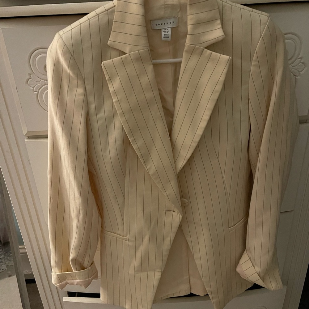 Tan pin striped blazer